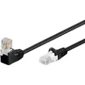 Wentronic goobay - Nettverkskabel - RJ-45 (hann) til RJ-45 (hann) - 2 m - UTP - CAT 5e - formstøpt, uten hindringer, 90° kontakt - svart