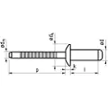 Master 4,8X25 rundhovedet rustfri/rustfri standard blindnitte - (250 stk.)