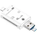 24hShop 4i1 Minnekortleser USB/Lightning/MicroUSB