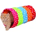 Trixie Legetunnel, plys, ø 25 cm/50 cm, lysegrå/pink