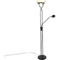 QAZQA Gulvlampe sort med leselampe inkl. LED og dimmer Dim to Warm - Empoli