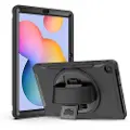 24hShop Deksel med roterbart stativ til Samsung Galaxy Tab S6 Lite Svart