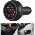 24hShop 3-i-1 USB-billader med voltmeter og temperaturmåling