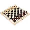 24.Se Sjakk Sett Foldbart - Svart/Hvite Brikker