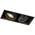 QAZQA Nedfelt spotlight svart GU10 dimmbar tilt-and-swivel trimless 2-lys - Oneon