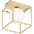 QAZQA Design taklampe gull med hvitt glass - Aniek