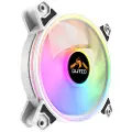 Dutzo KURA 140 White ARGB - Kabinettvifte - 140mm - Hvit med RGB-lys - 29 dBA