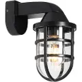 QAZQA Moderne utendørs vegglampe sort IP54 - Joeri