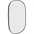 QAZQA Badegangsspeil svart inkl. LED med berøringsdimmer oval - Miral