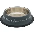 Trixie Skål, rustfri stål/gummi kant ring, 0.45 l/ø 19 cm, grå