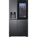 LG GSXV91MCAE - Kjøleskap/fryser - side-ved-side med vannautomat, isdispenser - Wi-Fi - bredde: 91.3 cm - dybde: 73.5 cm - høyde: 179 cm - 635 liter - Klasse E - mattsvart