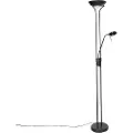QAZQA Moderne gulvlampe svart med leselampe inkl. LED dim to warm - Diva
