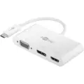 Goobay 52412, USB 3.2 Gen 1 (3.1 Gen 1) Type-C, DisplayPort, HDMI, VGA, 5000 Mbit/s, Hvid, 0,14 m, 14 mm