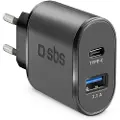 SBS TETRAVUSBTC2AFAST, Universell, Innendørs, 100 - 250 V, 50/60 Hz, 15 W, 5 V