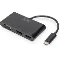 Digitus - Ekstern videoadapter - USB-C - HDMI, VGA, DisplayPort - hvit