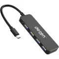 Dezen UH34 Type C USB-hub - USB 3.0 - 4 porter - Svart