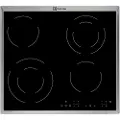 Electrolux EHF6342XOK - Keramisk komfyrtopp - 4 plater - Nisje - bredde: 56 cm - dybde: 49 cm - med pynt av rustfritt stål - svart