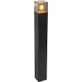 QAZQA Stående utendørslampe sort 70 cm IP44 med røykglass - Danmark