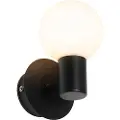 QAZQA Moderne vegglampe sort IP44 - Cederic Up