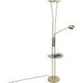 QAZQA Gulvlampe i gull med leselampe inkl. LED og USB-port - Sevilla