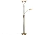 QAZQA Gulvlampe bronse inkl. LED og dimmer med leselampe - Empoli