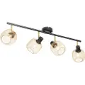 QAZQA Industriell spotlight svart med gull 4-lys - Bliss Mesh