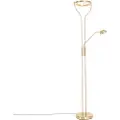 QAZQA Moderne gulvlampe gull med lesearm inkl. LED og dimmer - Divo
