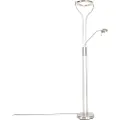 QAZQA Moderne gulvlampe stål med lesearm inkl. LED og dimmer - Divo