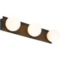 QAZQA Moderne vegglampe sort 48 cm IP44 3-lys - Cederic