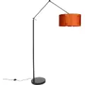 QAZQA Moderne gulvlampe svart med oransje skjerm 50 cm - Editor