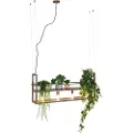 QAZQA Industriell pendellampe rustbrun med hylle 4-lys - Cage Rack