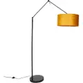 QAZQA Moderne gulvlampe svart med gullskjerm 50 cm - Editor