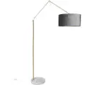 QAZQA Moderne gulvlampe gull fløyelskjerm grå 50 cm - Editor