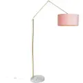 QAZQA Moderne gulvlampe gullfløyelskjerm rosa 50 cm - Editor