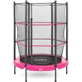 Salta 5426P, Trampoline over bakken, Rund, 35 kg, 3 år, Safety net, Sort, Rosa