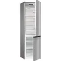 Gorenje NRK6202ES4 - Kjøleskap/fryser - bunnfryser - bredde: 60 cm - dybde: 59.2 cm - høyde: 200 cm - 331 liter - Klasse E - structured gray metallic