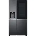 LG GSXV90MCAE - Kjøleskap/fryser - side-ved-side med vannautomat, isdispenser - Wi-Fi - bredde: 91.3 cm - dybde: 73.5 cm - høyde: 179 cm - 635 liter - Klasse E - karbon