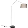 QAZQA Moderne gulvlampe stål med taupe-skjerm 45 cm - Editor