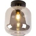 QAZQA Design taklampe svart & gull med røykglass - Zuzanna