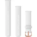 Garmin Quick Release Band - Klokkestropp for smart armbåndsur - 125 - 218 mm - hvit, rosa gull maskinutstyr - for Approach S40 Forerunner 245, 55, 645 Venu vívoactive 3 vívomove 3, HR, Luxe, Style