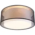 QAZQA Moderne taklampe svart med hvit 50 cm 3-lys - Drum Duo