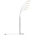 QAZQA Design gulvlampe stål med opalglass 5-lys - Sixties Marmo