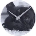 Nextime Little Dog - Klokke - kvarts - skrivebord, veggmonterbar - 20 cm - hvit, french bulldog