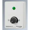 Ls Control Regulator ES15 / SpeedControl 35 WE, hvid, 3,5A manuel med afbryder og driftslampe i underlag. 230V AC/50Hz, IP32. Mål 102x74x70 mm.