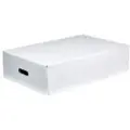 Multi Papkasse låg 585x385x170 mm med Håndtag Massiv pap Hvid/Brun,25 stk/bdt - (25 stk.)