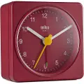 Braun BC02R, Quartz vekkerklokke, Rektangel, Rød, Analog, Batteri, AA