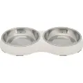 Trixie Bowl Set melamine/stainless steel 2x0.2 l/ø13cm/27x3x14cm