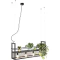 QAZQA Industriell pendellampe sort med netting 4-lys - Cage Rack