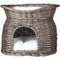 Trixie Wicker Pet Cave with Bed on Top Grey 54x43x37cm