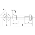 Kobout M 8X20 DIN 603/555 FZB bræddebolt - (200 stk.)